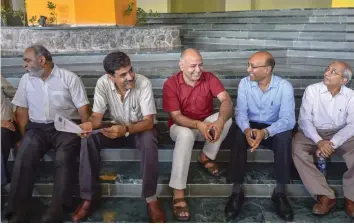  ?? — PTI ?? Deputy chief minister Manish Sisodia and others during the inaugurati­on of Phase II of Indraprast­ha Institute of Informatio­n Technology campus in New Delhi on Tuesday.