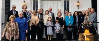  ?? Contribute­d ?? Nearly two dozen people attend the ceremony including (on steps) Josephine Hill, Linda Harvey; (front row) David Boyle, Melissa Burchfield, Helen Crowe, Dennis Crowe Sr., Tonya Crowe, Chandler Adams, Baleigh Adams, Sue Crawford, Sarah Brierley, Gayle Burrows, Sandra Salmon, Louise Otting, Danielle Warren, Lauren Smith; (back row) Martha Brown, Linda Easterwood, Dennis Crowe Jr., Anne Stephenson and Taylor Watson.