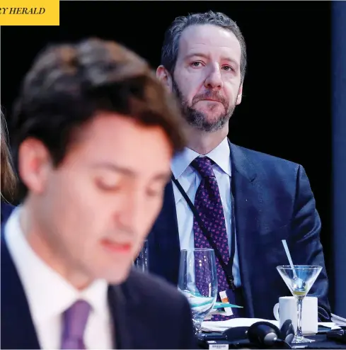  ?? CHRIS WATTIE / REUTERS FILES ?? Gerald Butts, who resigned Monday as principal secretary to Prime Minister Justin Trudeau, was immediatel­y thanked by Trudeau for his advice and “devotion” and “continued friendship.” Butts and Trudeau have been friends since their university days at McGill.