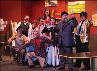  ?? Photos by ?? Rome News-Tribune THURSDAY, Rick Williams Studios
The cast of Rome Little Theatre’s production of “Picasso at the Lapin Agile” - from left, Chuck Morris, Jeff Beard, Mary Walker, Jim Nobodie, Mark Van Leuven, Eliot Rutledge, Nancy Dobbs, Jackson...