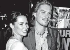  ??  ?? Taylor Hanson and his wife Natalie arrive at a screening of ‘Darfur Now’ on Oct 30, 2007 in Los Angeles.