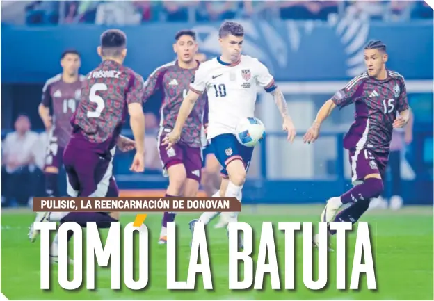  ?? ?? Christian Pulisic hizo lo que quiso con los jugadores mexicanos el pasado domingo en la Nations League.