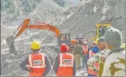  ?? PTI ?? Rescue operations underway in Chamoli district of Uttarakhan­d on Tuesday