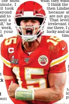  ?? GETTY IMAGES ?? Defiant: Patrick Mahomes inspires Rob Burrow’s fight