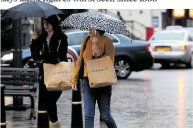  ??  ?? STORMY: The group said cold, wet weather across much of Scotland last month added to shoppers’ woes