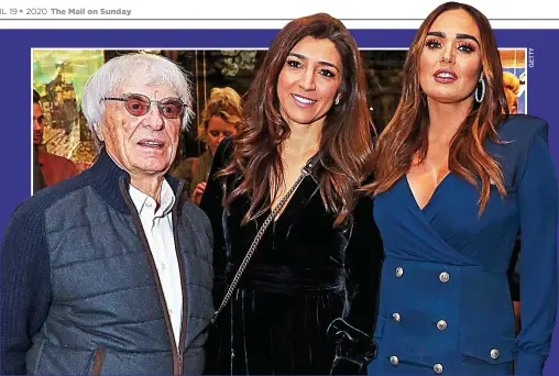  ??  ?? YOUNG AT HEART: Heiress Tamara Ecclestone, right, with her dad Bernie – soon to be a father again at 89 – and his wife Fabiana