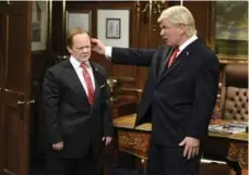  ?? WILL HEATH/NBC/THE ASSOCIATED PRESS ?? Melissa McCarthy hilariousl­y portrayed Sean Spicer alongside Alec Baldwin as U.S. President Donald Trump last season on Saturday Night Live.