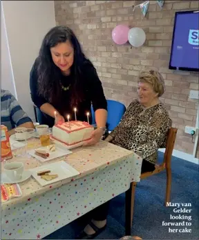  ?? ?? Mary van Gelder looking forward to her cake