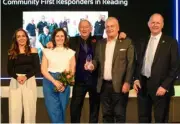  ?? ?? Chris Tarrant with the Volunteers of the Year: SCAS’ Community First Responders. The award was sponsored by A. B. Walker