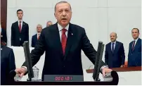  ?? AFP ?? Turkish President Recep Tayyip Erdogan speaks at the Grand National Assembly of Turkey in Ankara. —
