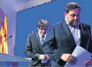  ?? ÀLEX GARCIA ?? La relación entre Puigdemont y Junqueras se enfrió tras el 27-O