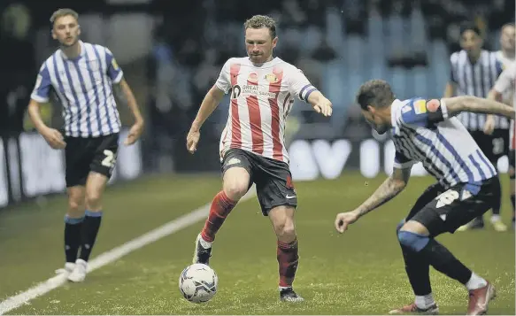  ?? ?? Sunderland captain Corry Evans playing against Sheffield Wednesday.