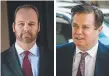  ?? Picture: AFP ?? Rick Gates (left) and Paul Manafort leave court.