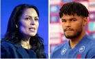  ??  ?? Home Secretary Priti Patel and England’s Tyrone Mings