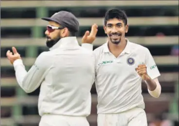  ?? AP ?? ▪ Jasprit Bumrah’s haul on Day Two got India back in the third Test after South Africa were dismissed for 194 on Thursday.