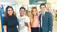  ??  ?? FRIENDS. Getting together at malls and restos: University of San Jose-Recoletos’ Drac alumni Kenneth Galano, Losyl Alforque and Ivan Nico Velasquez. Arlene Llenos enjoys being a marketing consultant in travel agencies. At right, Edwin Castañeda is...