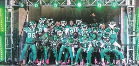  ?? MICHAEL BELL ?? The Roughrider­s hope to win their final regularsea­son game and explode out of the gate when the playoffs begin Nov.
12.