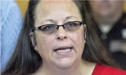  ?? Photograph: Timothy D Easley/AP ?? Kim Davis refused to issue marriage licenses to same-sex couples, based, she said, ‘on God’s authority’.