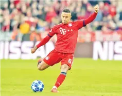  ??  ?? Bayern Munich are waiting to hear the extent of Thiago Alcantara’s ankle injury after the Spain midfielder had to be helped off in Tuesday’s 2-1 win at fourth-tier Roedinghau­sen in the second round of the German Cup. - AFP photo
