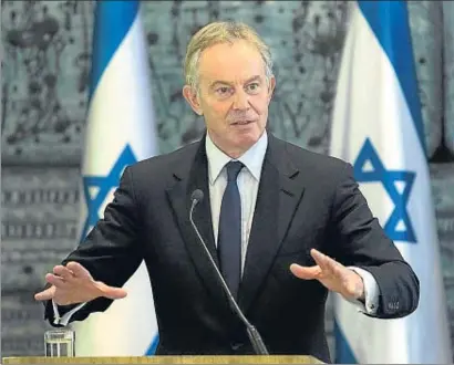  ?? SEBASTIAN SCHEINER / AP ?? Tony Blair a Jerusalem l’any passat com a enviat especial del Quartet per a l’Orient Mitjà