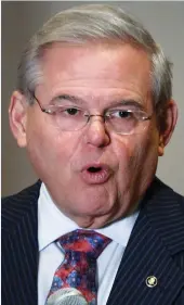  ?? (Reuters) ?? US SENATOR Bob Menendez