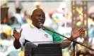  ??  ?? South African president Cyril Ramaphosa launches the African National Congress’s manifesto in Durban, on Saturday. Photograph: Rogan Ward/Reuters