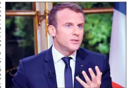  ?? (Photo MaxPPP) ?? Emmanuel Macron a martelé hier soir à la télévision «sa volonté profonde de transforme­r le pays».
