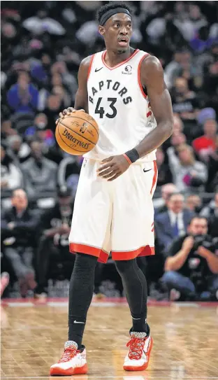  ?? TIM FULLER • USA TODAY SPORTS ?? Toronto Raptors power forward Pascal Siakam has been mentioned as a possible NBA most valuable player candidate.