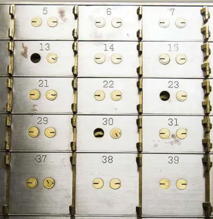  ?? NYT PIC ?? Safe-deposit boxes. Federal regulators and industry groups have said they don’t have statistics on the use or availabili­ty of safe deposit boxes, but some banks and financial advisers say demand has been slack.