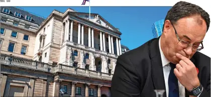  ?? ?? PRESSURE TO QUIT: Bank of England governor Andrew Bailey has been criticised for failing to see the crisis coming