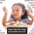  ??  ?? Swap high-fat crisps and sweets for fruit