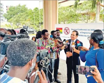  ?? CMAA ?? CMAA first vice-president Ly Thuch speaks to media at the opening of the conference in Ghana.