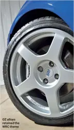  ??  ?? OZ alloys retained the WRC theme