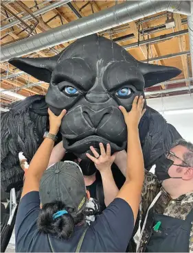  ?? ?? Marina Toybina created a hollowed-out puppet for the prince-turnedBeas­t in ABC’S liveaction staging.