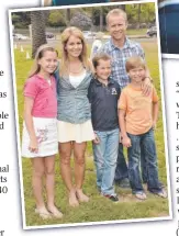  ??  ?? Candace Cameron Bure with husband Valeri and their children, as Aurora Teagarden (main picture facing page and inset above) and in Full House (top).
