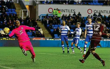  ?? BPI ?? Happy haunt: former Reading forward Jamie Mackie scores QPR’s winner last night