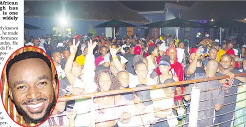  ?? ?? A section of patrons who attended the show at Ekhayeni Chillaz. (INSET) Lindough.