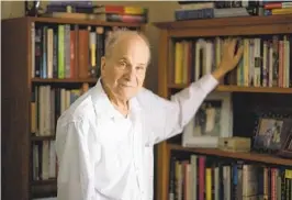  ?? EDUARDO MUNOZ ALVAREZ AP ?? Columbia University professor emeritus Louis Brus at his home in Hastings-onHudson, N.Y., on Wednesday after winning the Nobel Prize in chemistry.