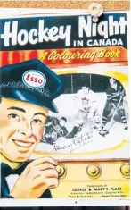  ??  ?? Murray Westgate was immortaliz­ed Canada-wide by hockey fans who grew up with black and white TV games and saw him pop up between periods to promote Esso products. The actor from Regina, an ACTRA winner, was also a graphic artist who drew the stick and Leaf puck image.