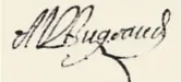  ??  ?? La signature du pionnier, Allain Bugeaud, en 1705. − Contributi­on: Jacques Nerrou
