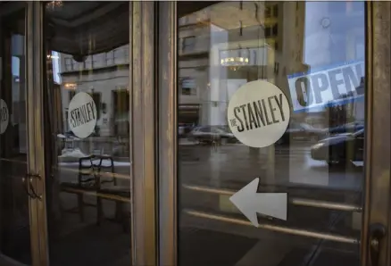  ?? CARLY STONE — MEDIANEWS GROUP ?? Front doors at the Stanley Theatre.