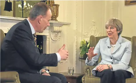  ?? Picture: Getty Images. ?? Prime Minister Theresa May talking to Andrew Marr on his BBC1 show.