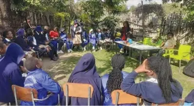  ?? ?? Youth-led Restore Eden Initiative during one of their school visits in Marondera