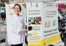  ??  ?? La Chef Valérie Pons et son triporteur écolo pour les livraisons