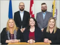  ?? ?? From left to right: Coalhurst councillor Heather Caldwell, Councillor Jessie Potrie, Mayor Lindsay Montina, Councillor Scott Akkermans, Councillor Deborah Florence.