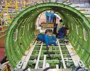  ?? BLOOMBERG PIC ?? Britain’s aerospace industry could face £1.5 billion a year in extra costs after Brexit if firms exporting components to the European Union face additional checks at the border.