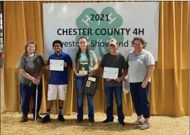  ?? SUBMITTED PHOTO ?? Pictured from left: Davida Water — Chester County Program Developmen­t Committee Vice President, Ronak Suchindra, Melissa Johnson, David Gober, and Toni Stuetz.