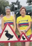  ?? ?? Tholthorpe 10K winner Rhona Marshall, left, and Sally Kingscot