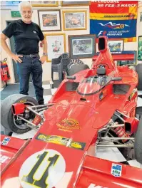  ?? Photo / Danielle Zollickhof­er Image / Supplied ?? New Zealand Classic Motorcycle Racing Register president Ken Mcgeady (left) with Kenneth Smith's Lola F5000 race car that will be at the festival.
The New Zealand Classic Motorcycle Racing Register will farewell Pukekohe next weekend.