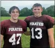  ?? ROB DIFRANCO — THE MORNING JOURNAL ?? Rocky River running backs Johnny (left) and Tommy Bebie.